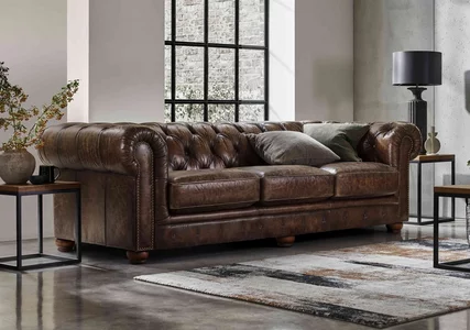 Luxury brown leather sofa professional cleaning service Templeogue
